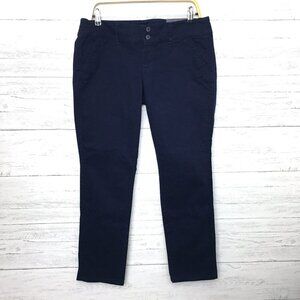 NEW American Eagle Women's Navy Blue Skinny Trousers Stretch size 10S length 29"